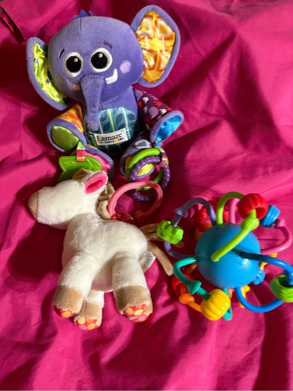 Rhondacote1116  Lamaze Purple Elephant Sensory Plush with Multicolor Rings and T